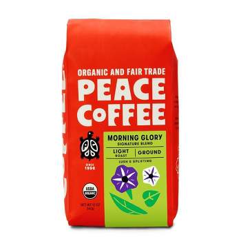 Peace Coffee Peace Tree Morning Glory Light Roast Ground Coffee - 12oz