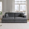 86 Inch Loveseat Sectional Sofa Bed,Corduroy Sleeper Sofa with Two USB Ports,Two Cup Holders and Two Throw Pillows-Maison Boucle - 2 of 4