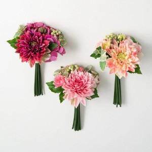 Sullivans Artificial 12.25" Bright Dahlia Bush Set of 3 - 1 of 3
