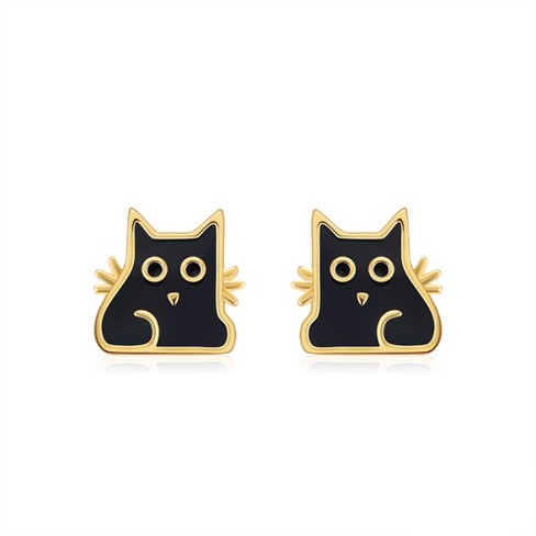 Black Cat Necklace Earrings or Set for Women Gold Sterling Silver Girls by Ginger Lyne - image 1 of 4