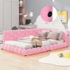 TIRAMISUBEST Upholstered Full Size Daybed with USB Ports and LED Belt, L-Shaped Daybed Frame Sofa Bed with Support Legs and Slats - 4 of 4