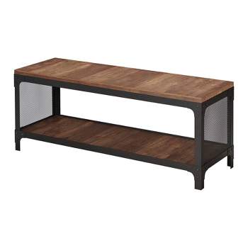Yamasaki Storage Entryway Bench Reclaimed Oak - HOMES: Inside + Out