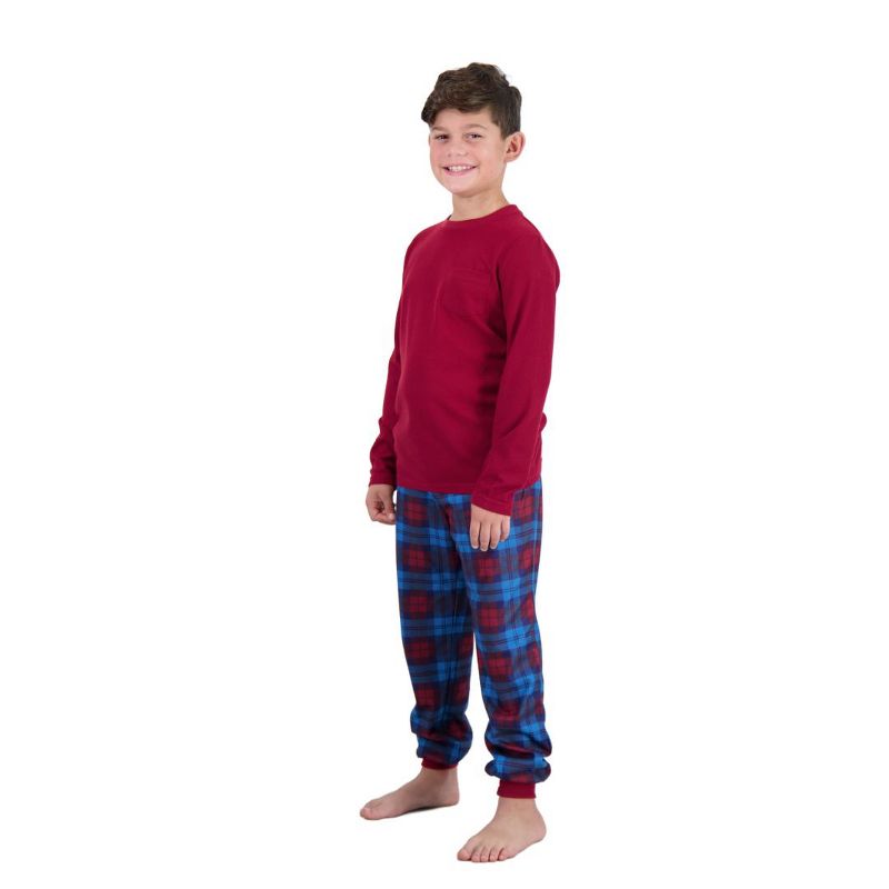 Sleep On It Boys 2-Piece Brushed Jersey Plaid Pajama Sets, 4 of 8