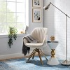 Art Leon Comfortable Velvet Swivel Accent Armchair with Golden Legs - 2 of 4