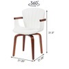 Homy Casa Set of 2 Swivel PU Leather Dining Chairs with Curved Wood Frame and Armrest,  White - 3 of 4