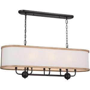 Heddle 42.5" 8 Light Linear Chandelier Anvil Iron - 1 of 4