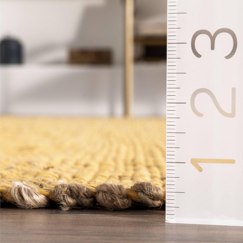 nuLOOM Handwoven Solid Elfriede Jute Cotton Blend Natural Earthy Area Rug for Living Room Bedroom Dining Room Kitchen, 4 of 18