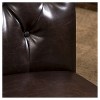 Set of 2 Crown Top Bonded Leather Tufted Dining Chair Brown - Christopher Knight Home: Upholstered, Hardwood Frame - 3 of 4