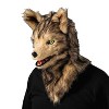 Morris Costumes Adult Wolf Moving Mouth Overhead Halloween Costume Mask - Gray One Size - 3 of 4