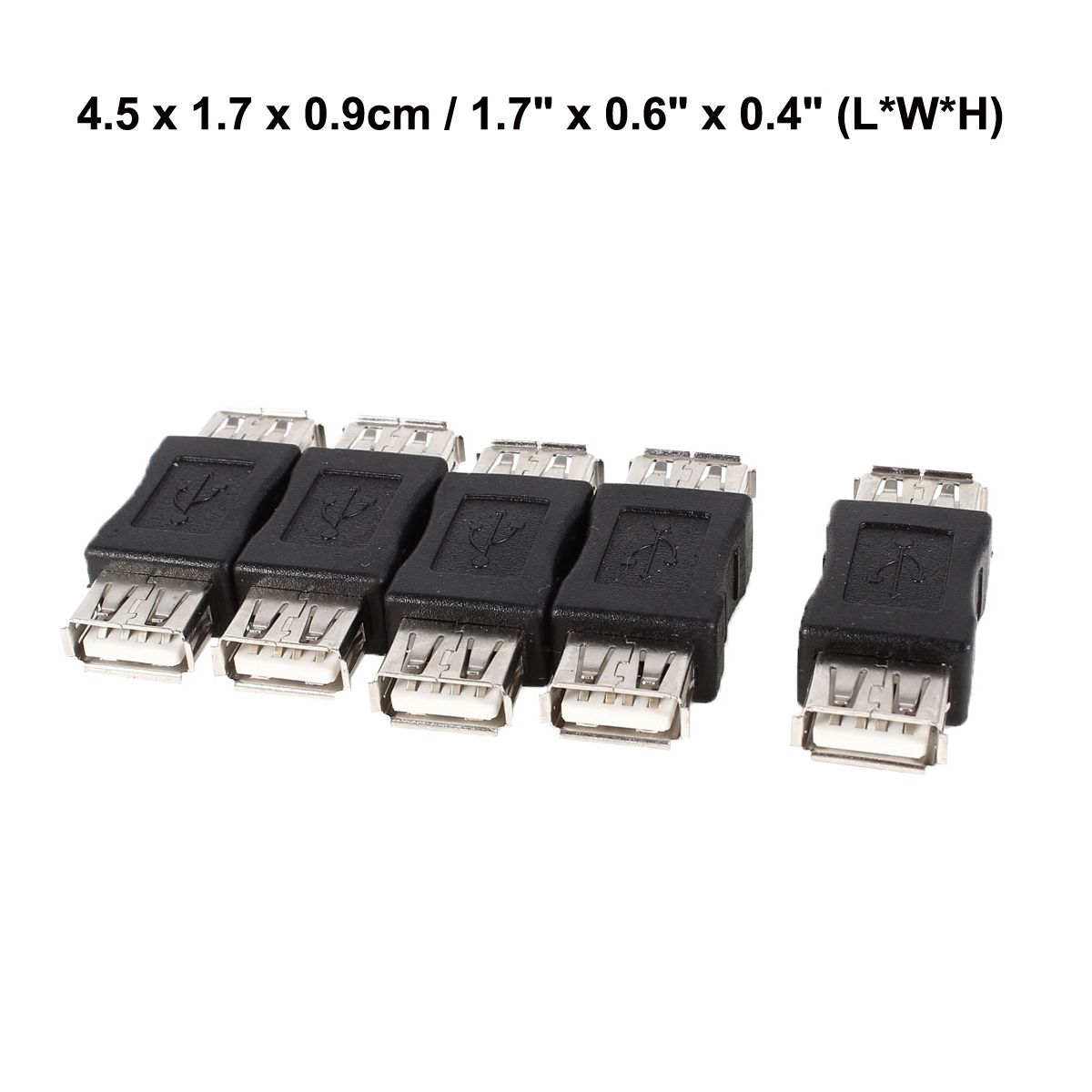 Unique Bargains Metal Plastic Durable USB Adapter Connector 5 Pcs - thumbnail 3