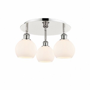 Athens - 3 Light Flush Mount In Industrial Style-8.63 Inches Tall and 17.75 Inches Wide - 1 of 1