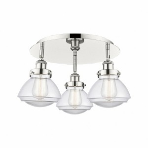 Olean - 3 Light Flush Mount In Art Deco Style-8 Inches Tall and 18.25 Inches Wide - 1 of 1