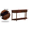 52" Retro Console Table with Solid Wood Frame, 2 Drawers and Open Shelf,Entryway or Sofa Table for Hallway or Living Room-Maison Boucle - 3 of 4
