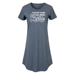 Women's - Instant Message - It's All About The Lamb Graphic T-shirt Dress - 1 of 4
