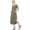 Women's Short Sleeve V-Neck Maxi Dress - White Mark - 3 of 4