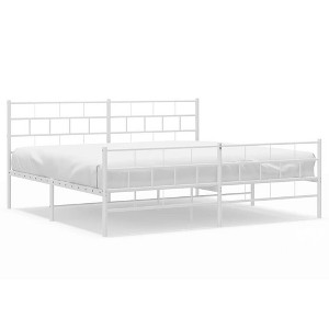vidaXL Metal California King Bed Frame with Headboard, Heavy-Duty, Under-Bed Storage, No Mattress - 1 of 4
