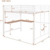 NicBex Twin/Full Size Loft Bed with Ladder and Desk,Loft Bed Frame with Guardrails and Metal Grid,Bed Frame for Kids,Box Spring Not Required - 3 of 4