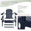 WestinTrends Azura Tool-Free Assembly Outdoor Patio HDPE Plastic Adirondack Chair with Cup Holder (Set of 2), White - 4 of 4