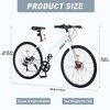 YONWAY 7 Speed Hybrid Road Bike 700C Road Bicycle with Carbon Steel Frame and Dual-Disc Brakes Ideal for Outdoor and Fitness Cycling (White) - 4 of 4