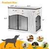 Farmhouse Dog Crate End Table with 3 Drawers, Removable Feeder & Iron Frame, 43'' Heavy Duty Indoor Kennel for Large Dogs-3irtyhousy - 4 of 4