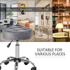 Round Rolling Stool with Height Adjustable Lift, Vanity Chair with Luxury Style Upholstery, Office Chair with Swivel Seat and Wheels - 4 of 4