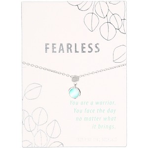 Pavilion Gift Company - Fearless Forget-Me-Not Opal - 16.5"-18.5" Rhodium Plated Inspirational Necklace - Necklaces - 1 of 4