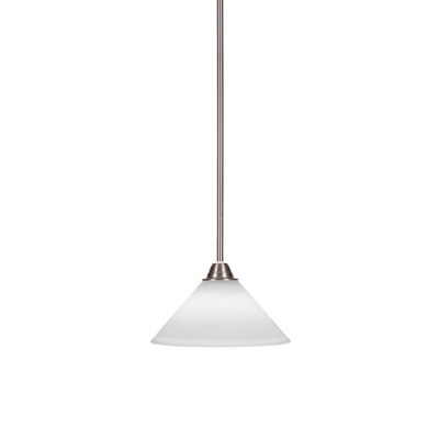 Toltec Lighting Paramount 1 - Light Pendant in  Brushed Nickel with 10" White Muslin Shade