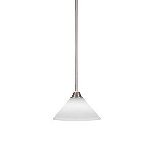 Toltec Lighting Paramount 1 - Light Pendant in  Brushed Nickel with 10" White Muslin Shade - 1 of 1