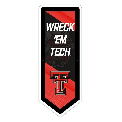 Evergreen Ultra-Thin Glazelight LED Wall Decor, Pennant, Texas Tech University- 9 x 23 Inches Made In USA