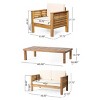 4-Piece Outdoor Patio Furniture Set with Acacia Wood Frame and Water-Resistant Cushions for Backyard or Deck-Baofuwish - 4 of 4