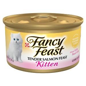 Fancy Feast Tender Fish and Salmon Flavor Wild Red Raw Coated Grain and Legume Free Wet Cat Food - 3oz - 1 of 4