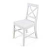 Farmhouse Acacia Wood Armless Dining Chairs Set of 2,Rustic Wooden Kitchen Dining Room Chair,X-Shaped Backrest Living Room Chair-Coolbibila - 3 of 4
