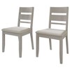 CasePiece White Wooden Dining Chair With Warm Grey Cover (Set of 2) - 4 of 4