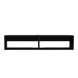 47.68" Manufactured Wood Black Floating TV Stand with Spacious Open Shelves and Wall-Mounted Design for Living Room - 1 of 4