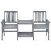 vidaXL Patio Chairs with Tea Table and Cushions Solid Acacia Wood - 3 of 4
