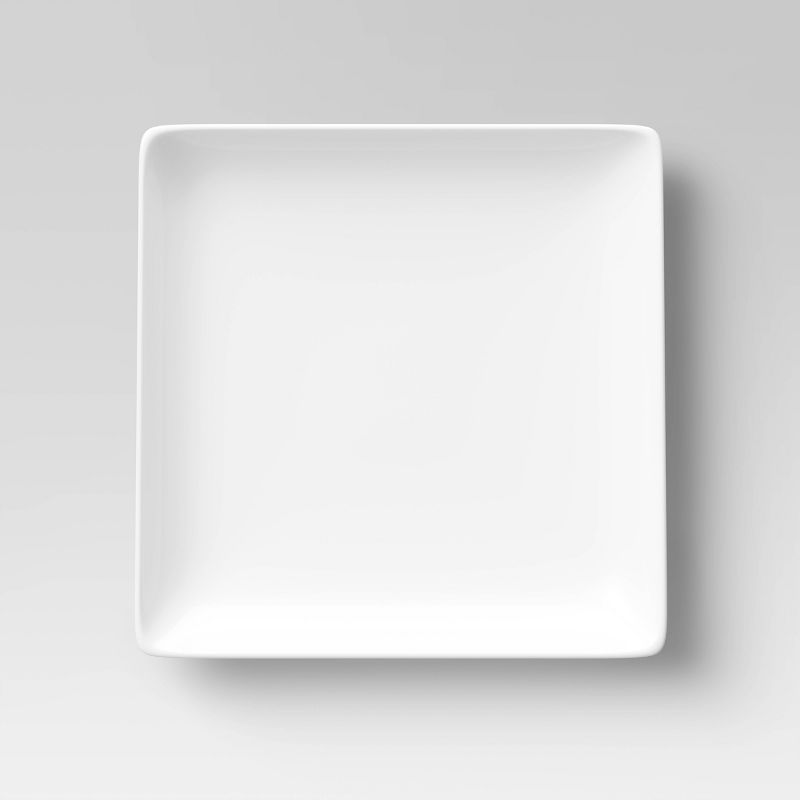 11" Porcelain Square Dinner Plate White - Threshold&#153;, 1 of 3