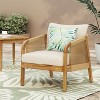 Christopher Knight Home Allerton Outdoor Acacia Wood and Wicker Club Chair with Cushions, Teak and Beige - 2 of 4