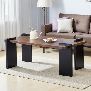 Mshliw Rectangular Coffee Table with MDF Top and Mortise Joint Legs, Dining Table, Small Living Room Center Table with Stable Structure - 1 of 4