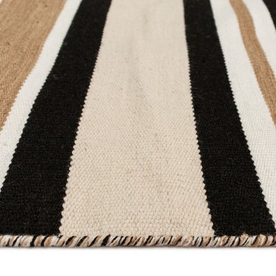 Cabana Classic Stripe Sisal 2'x8' Reversible Outdoor Rug in Blue
