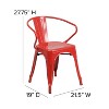 Emma and Oliver Commercial Grade 4 Pack Metal Indoor-Outdoor Chair with Arms - 4 of 4