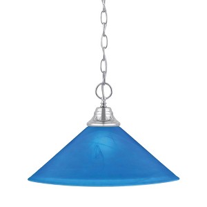 Toltec Lighting Any 1 - Light Pendant in  Chrome with 16" Blue Italian Shade - 1 of 1
