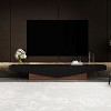 Famapy TV Stand Black Smooth Inverted Triangle Long Countertop 2 Drawer - 2 of 4