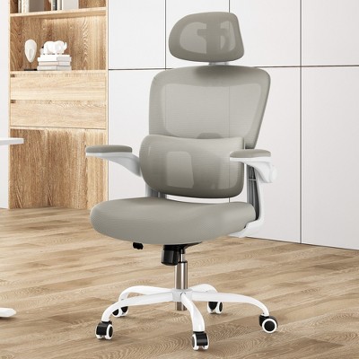 GlasFlength Task and Office Chairs with Support Armrest，Ergonomic, Adjustable，Computer Chair and Gaming Chair, Gray, 25.59"*16.14"*47.24"
