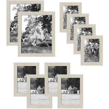 Americanflat 10-Piece Light Wood Picture Frame Set | Includes Sizes 8x10, 5x7, and 4x6. Shatter-Resistant Glass. Hanging Hardware Included!
