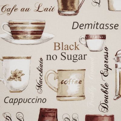 Ivory Coffee Shop Themed Polyester Rod Pocket Valance