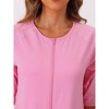 cheibear Women's Front Zipper with Pockets Maternity Long Sleep Robes - 4 of 4