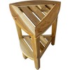 HomeRoots Compact Teak Corner Shower Or Outdoor Bench With Shelf In Natural Finish - 4 of 4