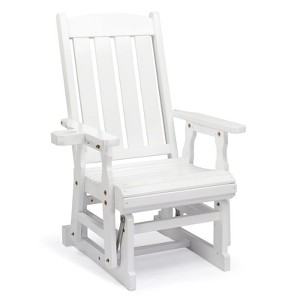 Karl Home | 32 in. Solid Wood Patio Glider Chair with Cup Holder - 1 of 4