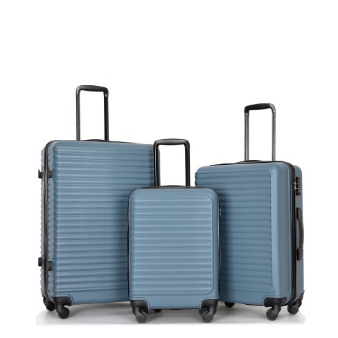 3 PCS Expandable ABS Hard Shell Luggage Set with Spinner Wheels and TSA  Lock, Drak Blue - ModernLuxe