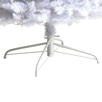 9-Foot Slim White Artificial Christmas Tree with Warm LED Lights